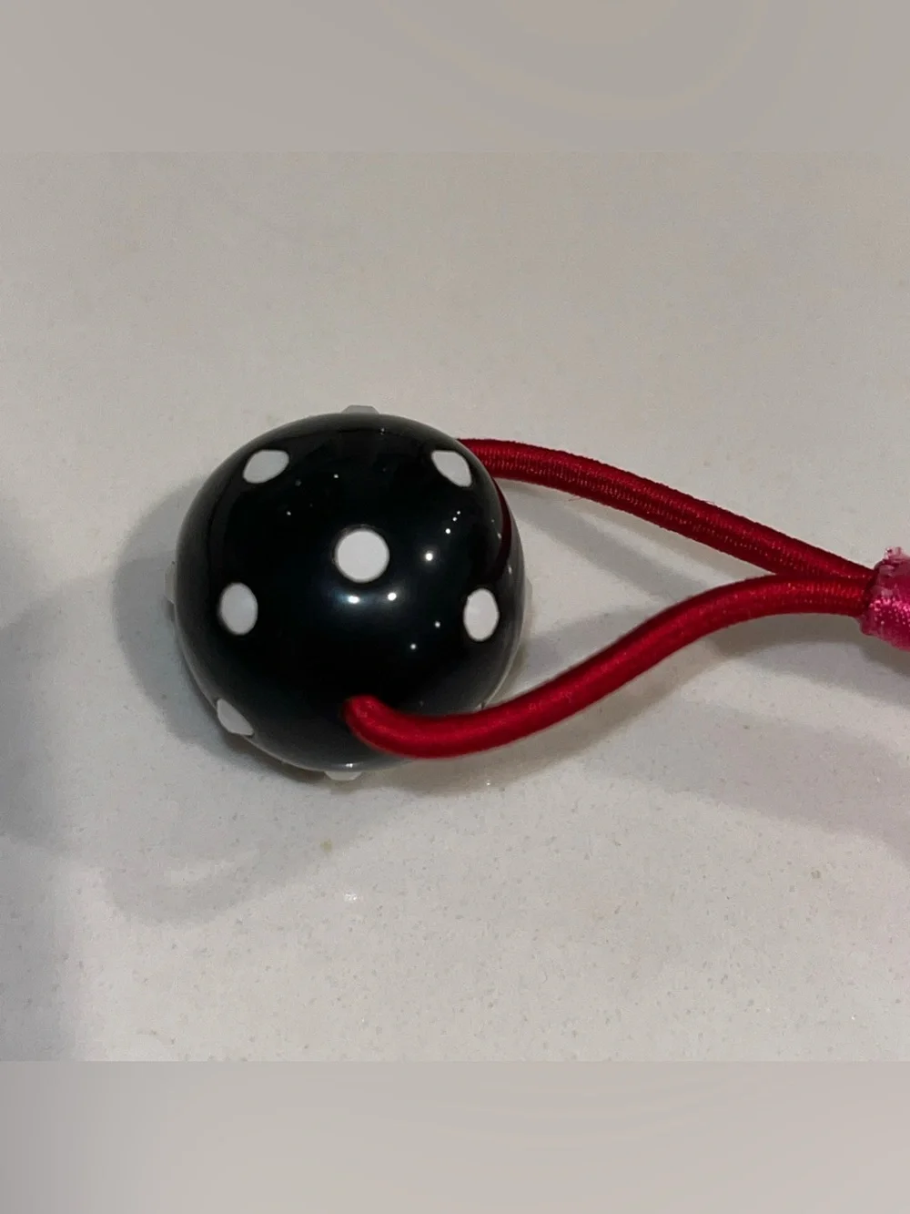 Betsey Johnson Vintage Rare Hair Tie Black & Whit polka-dots